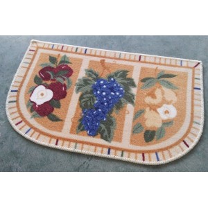 1PC 2199-BUNCH PRINTED KITCHEN MAT ANTI-SLIP WITH LATEX BACKING, WASHABLE OVAL RUG 18"X30"   